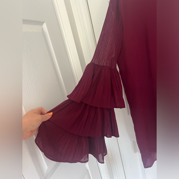 Love Riche Three Tiered Sleeve Plum Dress Size 2x - Picture 5 of 8